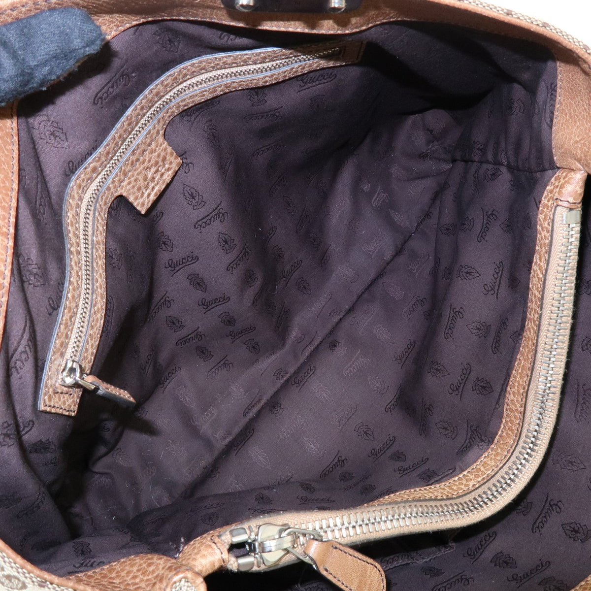 Gucci Bamboo Bar GG Canvas, Beige, Canvas, Shoulder Bag