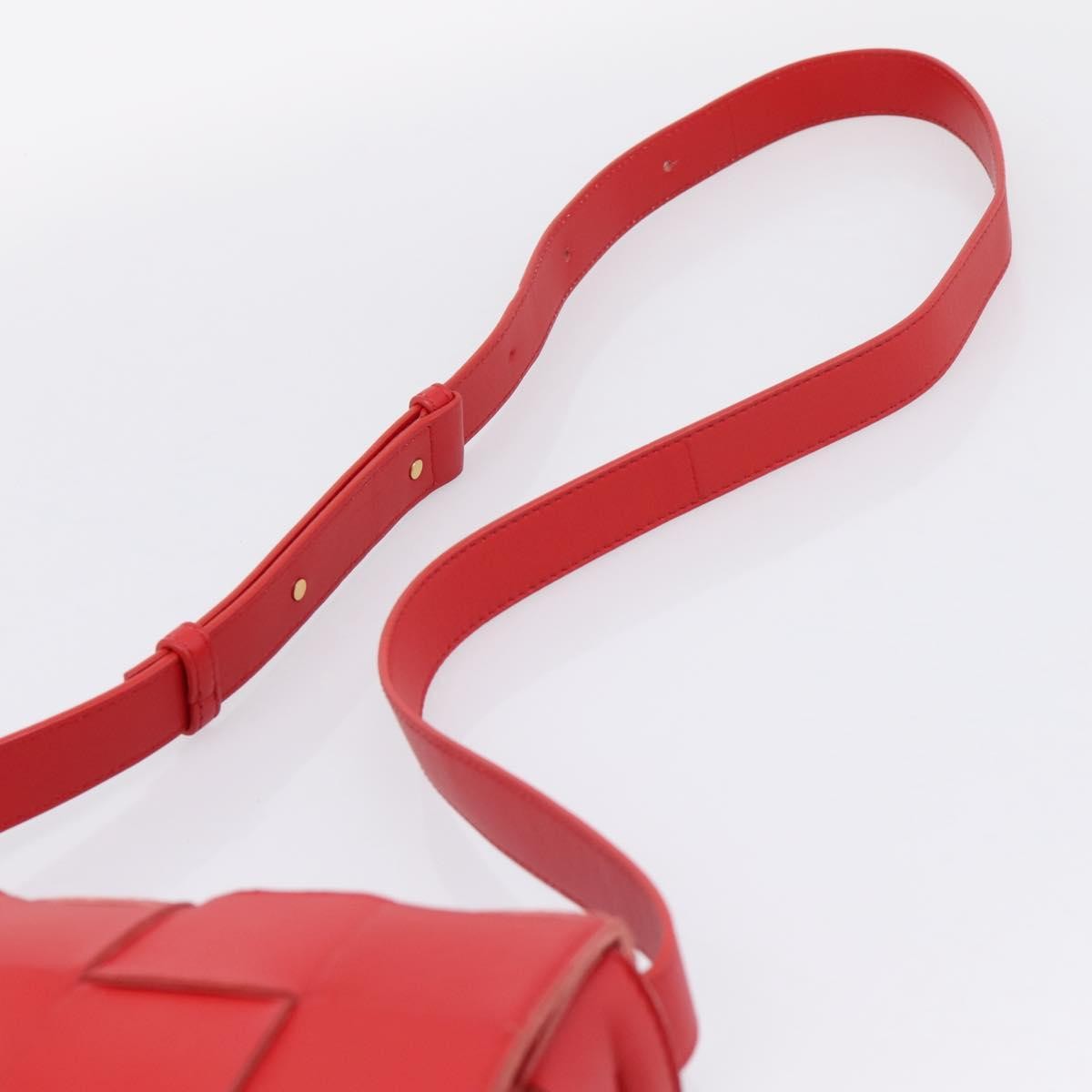 Bottega Veneta Cassette Maxi Intrecciato Leather, Red, Leather, Crossbody Bag