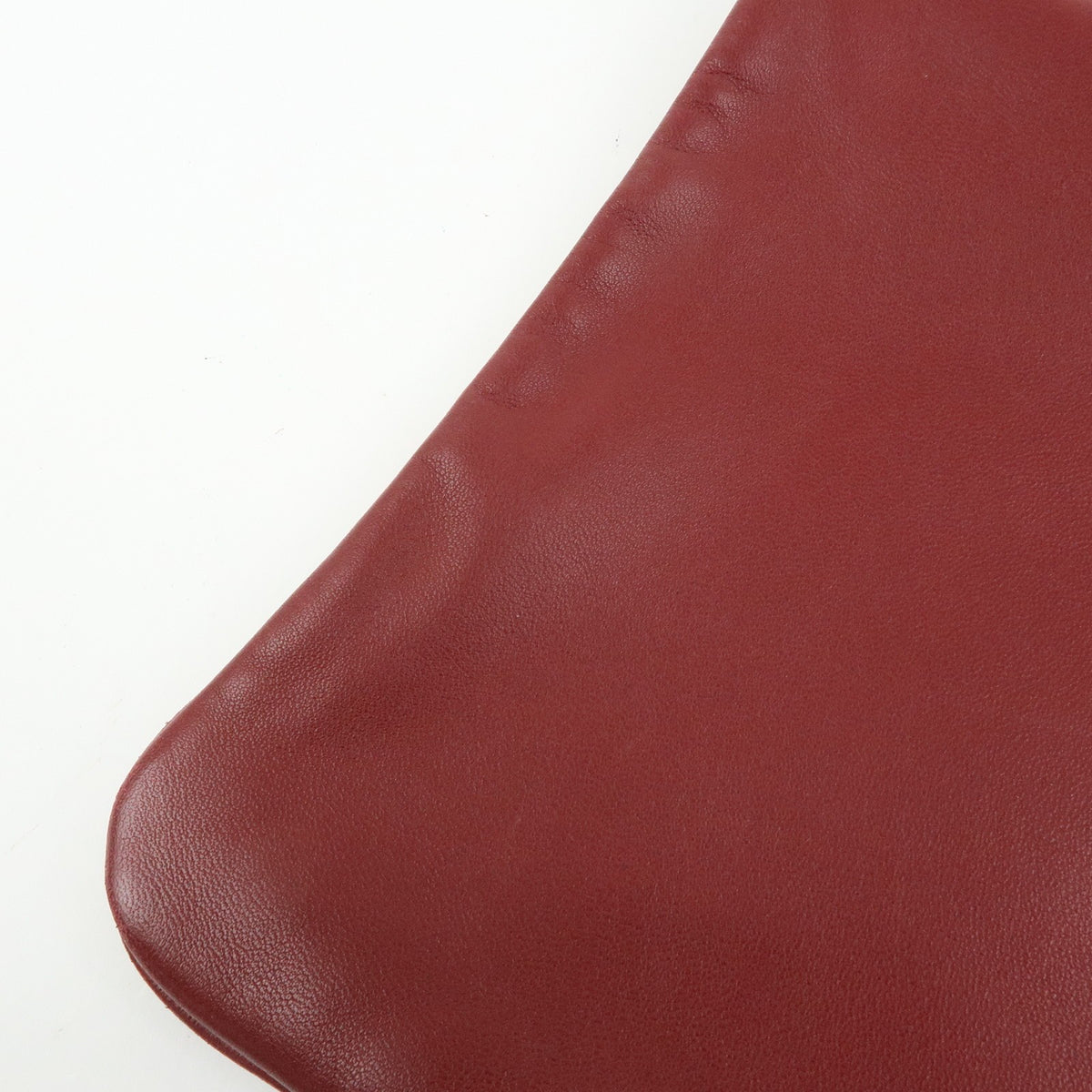 Hermes Aline Milo Lambskin and Swift, Burgundy, Leather, Handbag