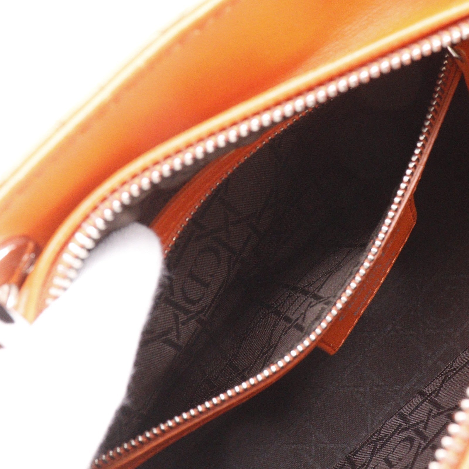 Christian Dior Lady Dior Cannage, Orange, Leather, Handbag