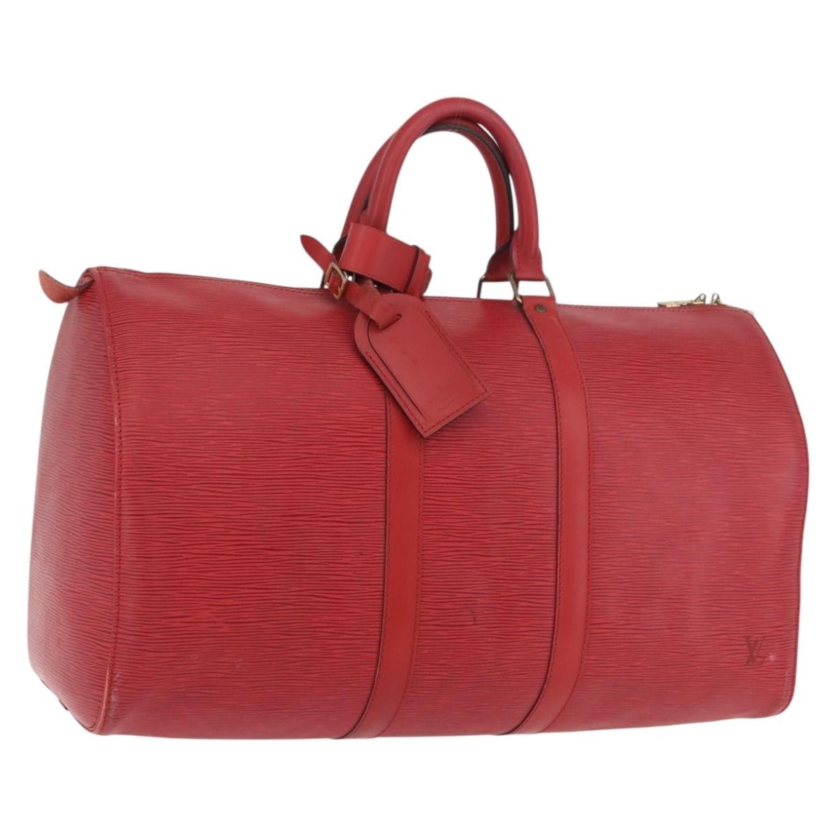 Louis Vuitton Keepall Epi Leather, Red, Leather, Travel Bag