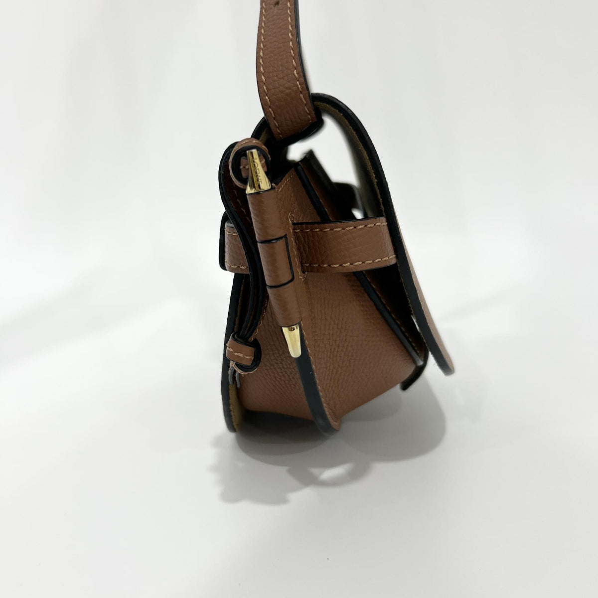 Loewe Gate Belt Leather, Brown, Leather, Shoulder Bag