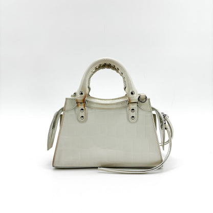 Balenciaga Neo Classic City Leather, White, Leather, Handbag