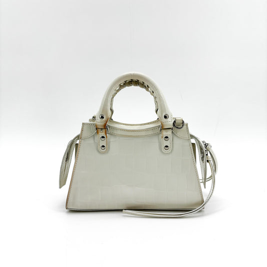 Balenciaga Neo Classic City Leather, White, Leather, Handbag