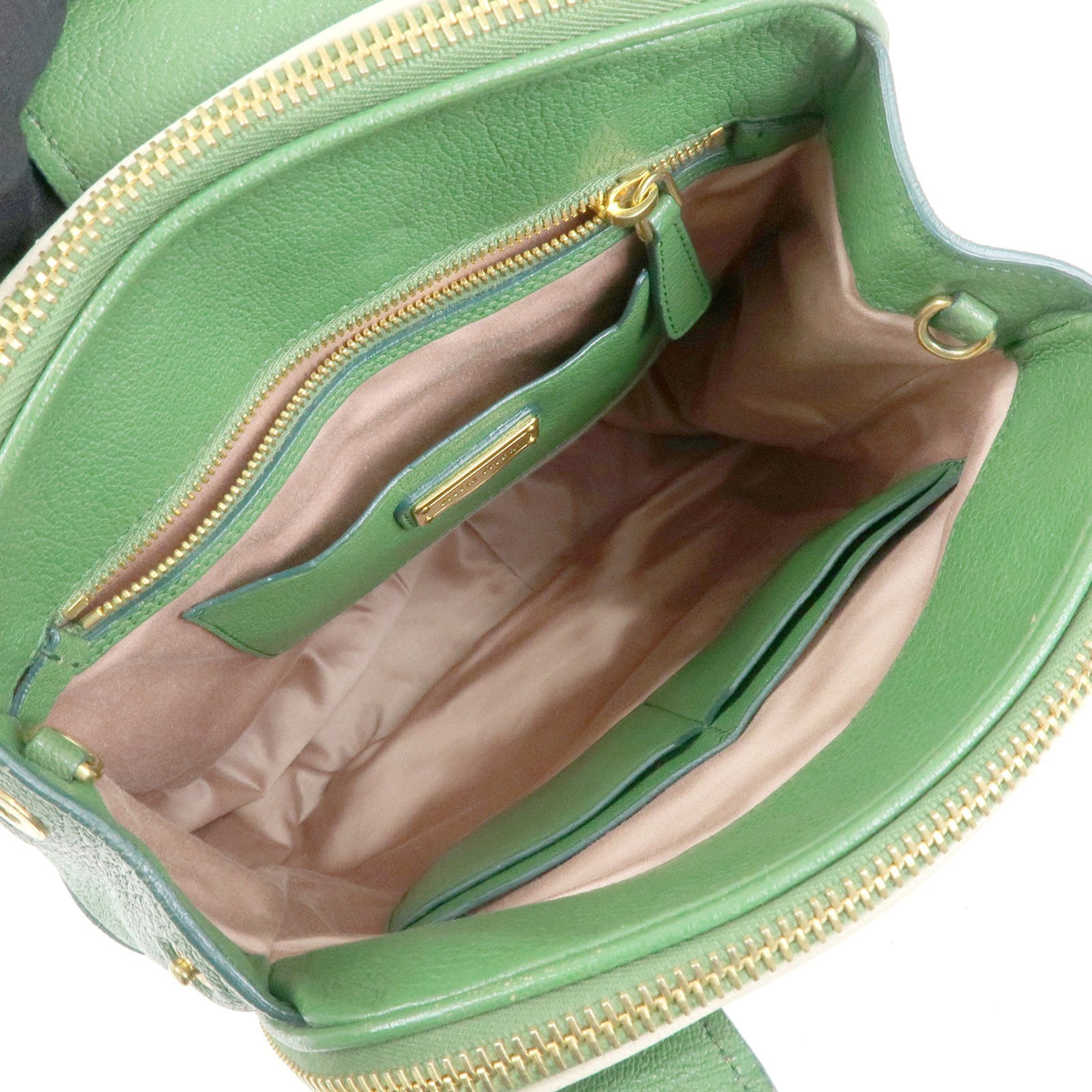 Miu Miu Madras Top Handle Leather, Green, Leather, Handbag