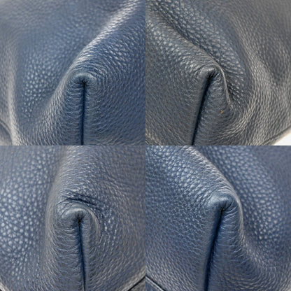 Prada Convertible Shopper Tote Vitello Daino, Navy, Leather, Tote Bag