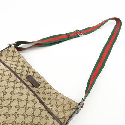 Gucci Web Strap Zip Messenger GG Canvas, Beige, Canvas, Handbag