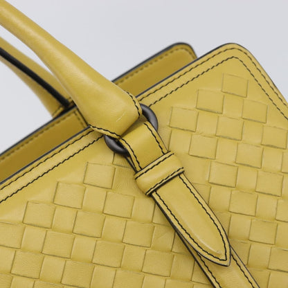 Bottega Veneta Monaco Nappa Leather With Intrecciato Detail, Yellow, Leather, Handbag