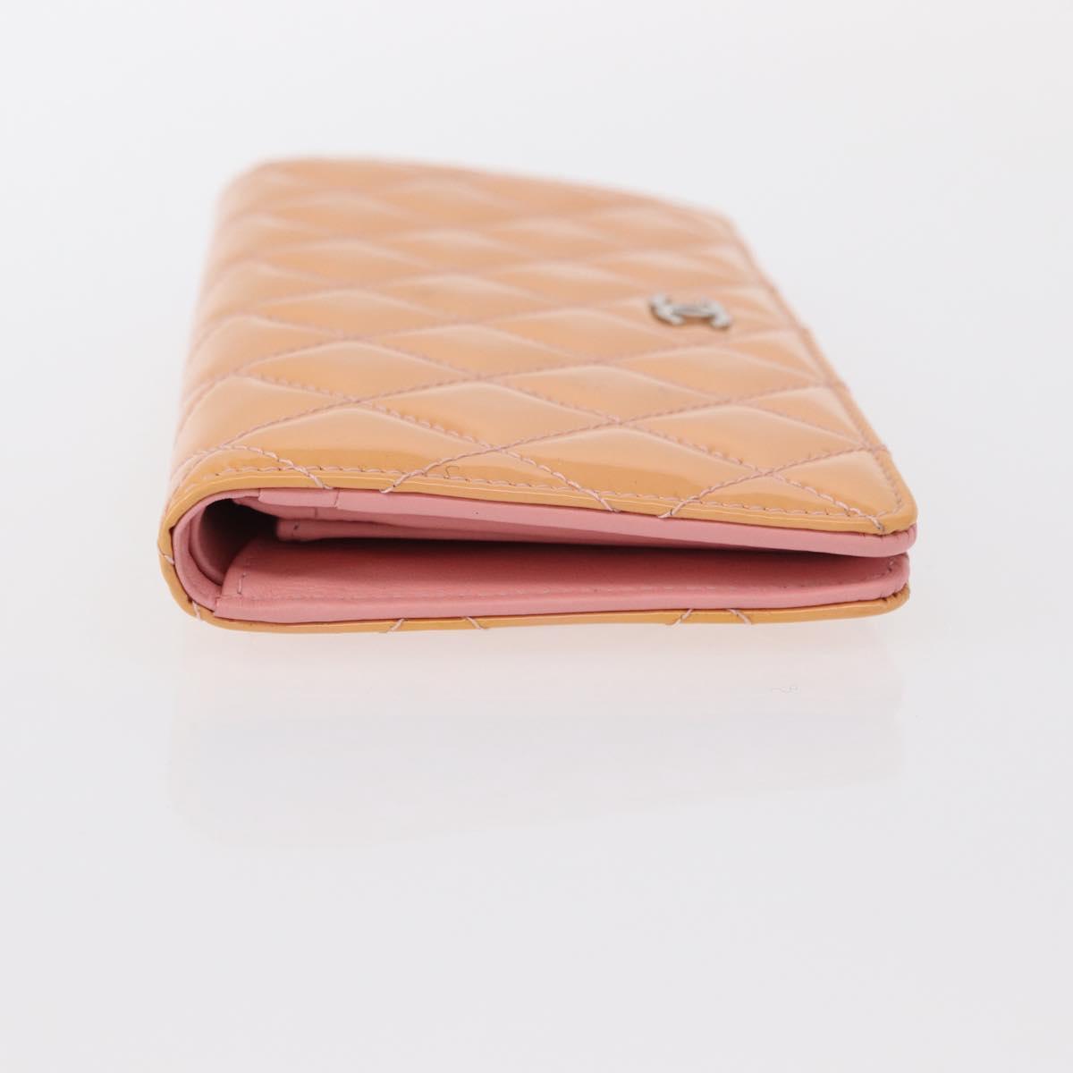 Chanel CC Wallet Quilted Patent, ORANGE, PATENT_LEATHER, Wallets