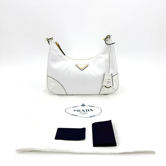 Prada Re-Edition 2004 Nylon and Leather, White, Nylon, Shoulder Bag