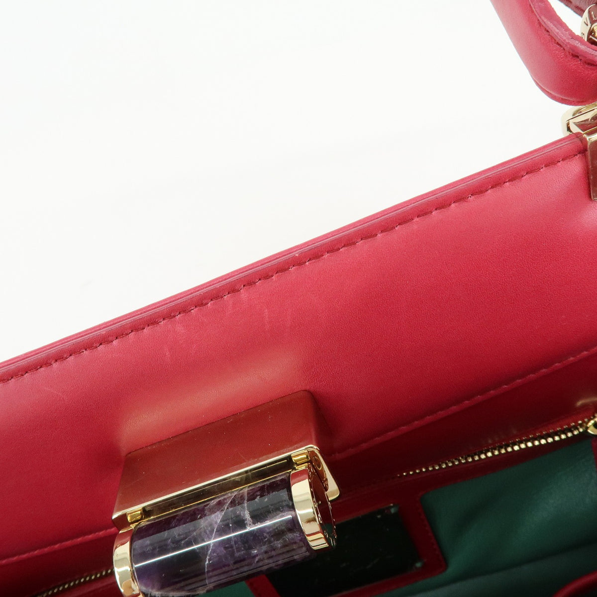 Bvlgari Isabella Rossellini Leather, Pink, Leather, Handbag