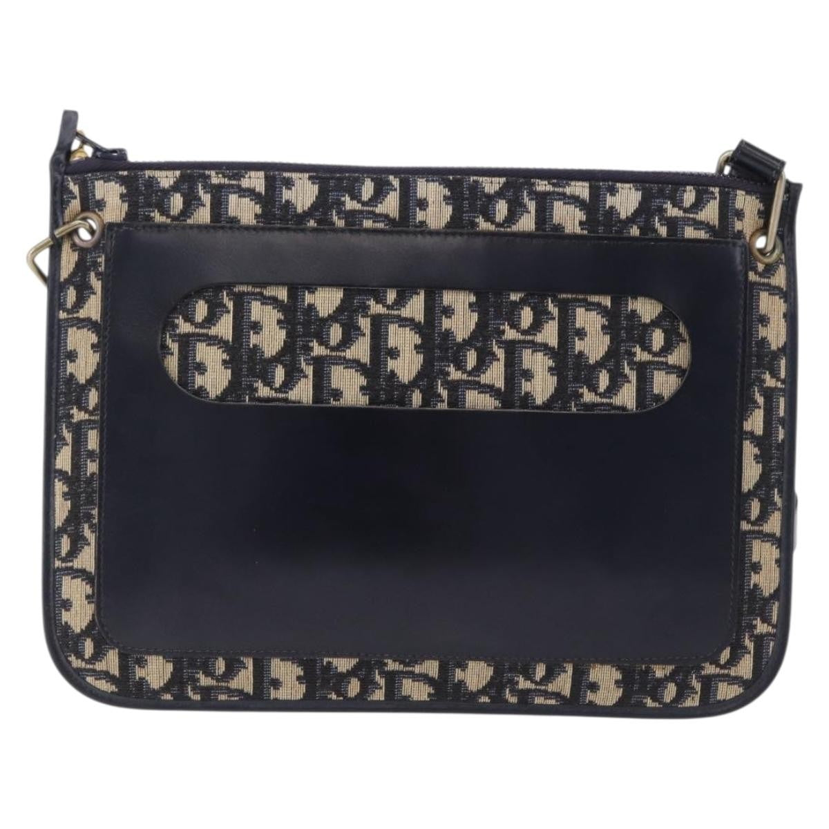 Christian Dior Trotter shoulder Canvas, Navy, Canvas, Handbag