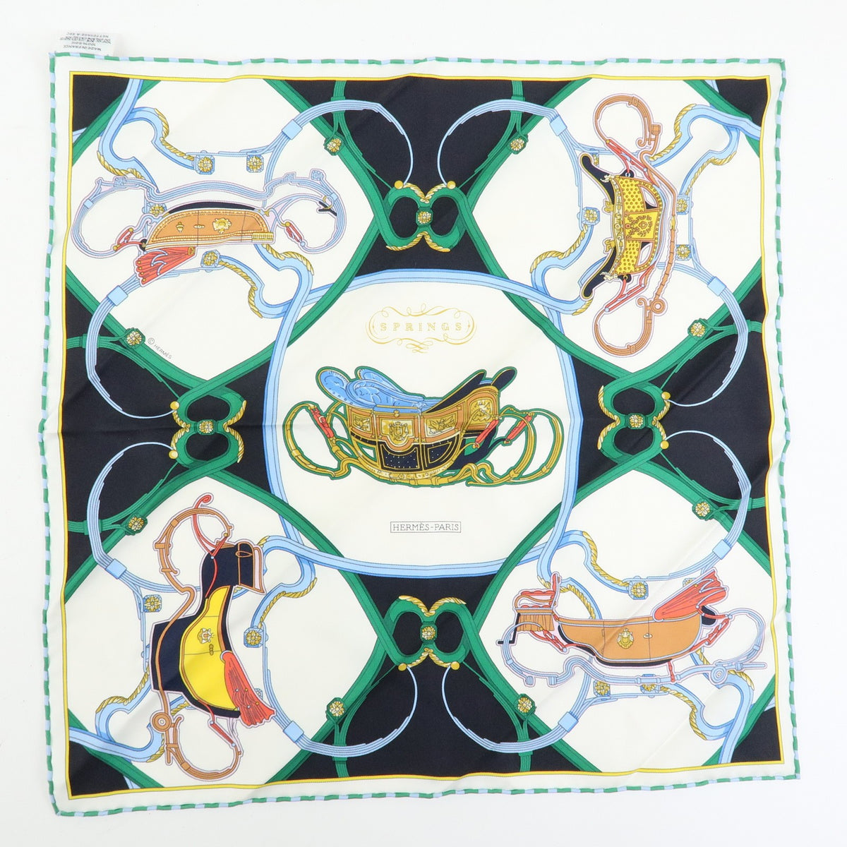 Hermes Carré 42 Silk, Blue, Silk, Scarf