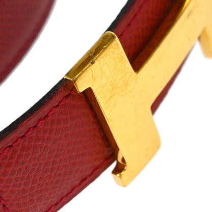 Hermes Constance Reversible Belt Leather, Red, Leather, Belt