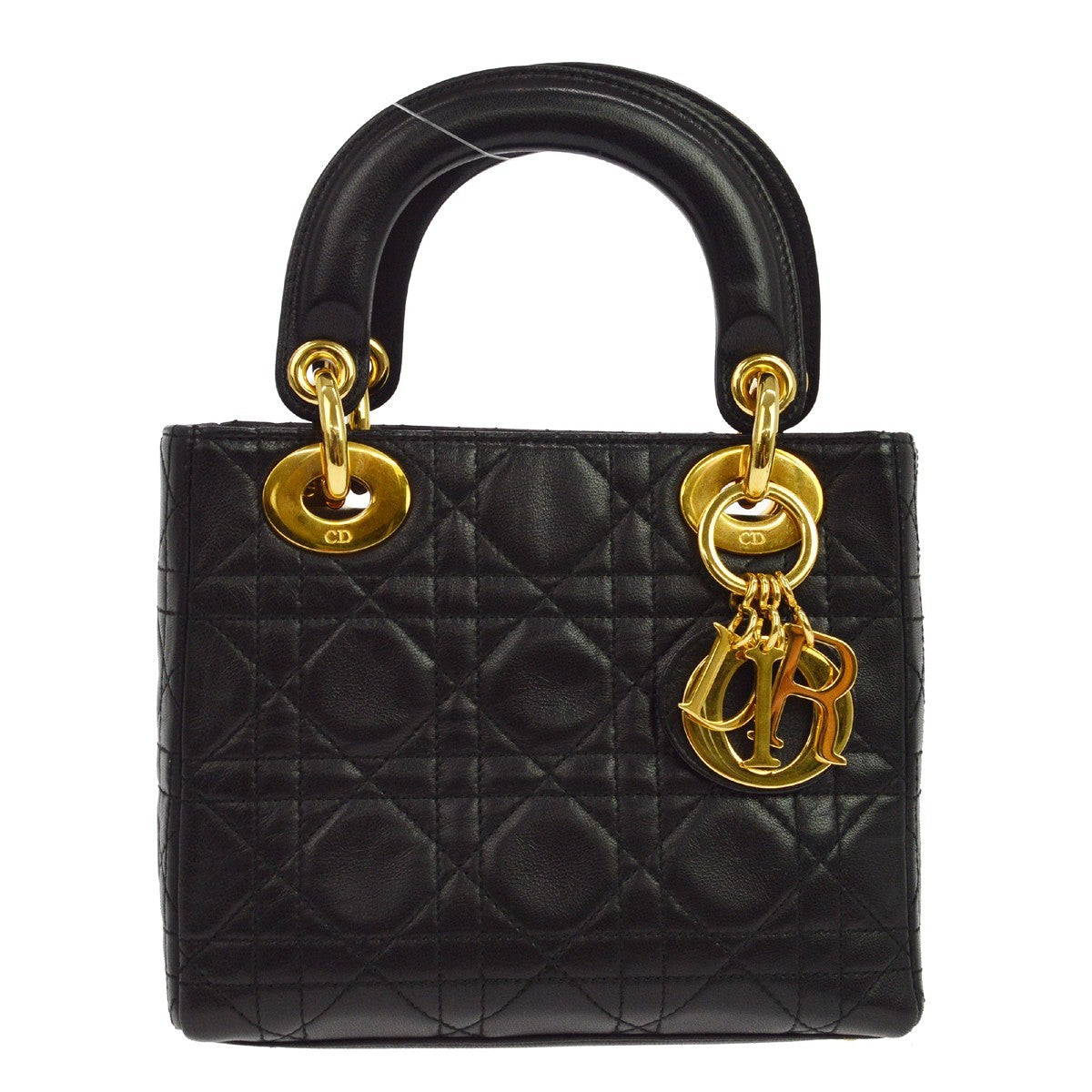 Christian Dior Lady Dior, Black, Leather, Handbag