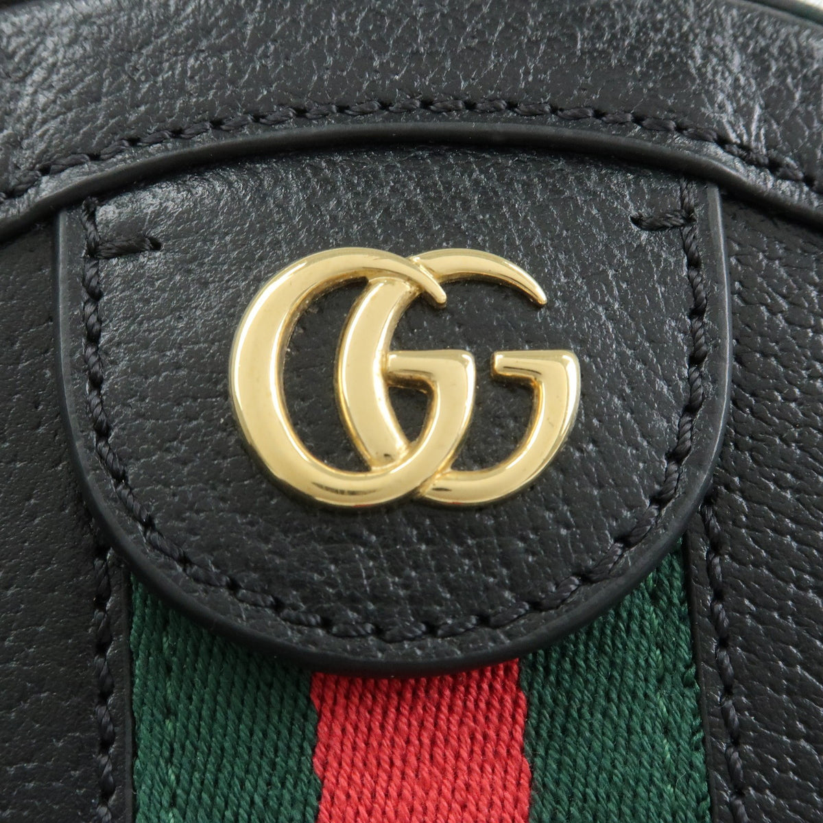 Gucci Ophidia Round Leather, Black, Leather, Shoulder Bag