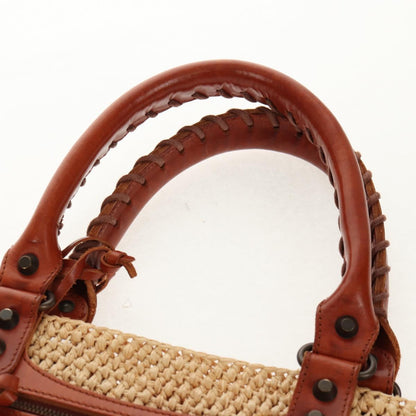 Balenciaga Vintage handbag Leather, "BEIGE,BLACK", LEATHER,WOOD, Handbag