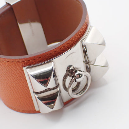 Hermes Collier de Chien Leather, Orange, Leather, Bracelet