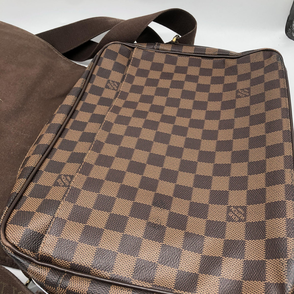 Louis Vuitton Shelton Messenger Damier Ebene, Brown, Canvas, Shoulder Bag