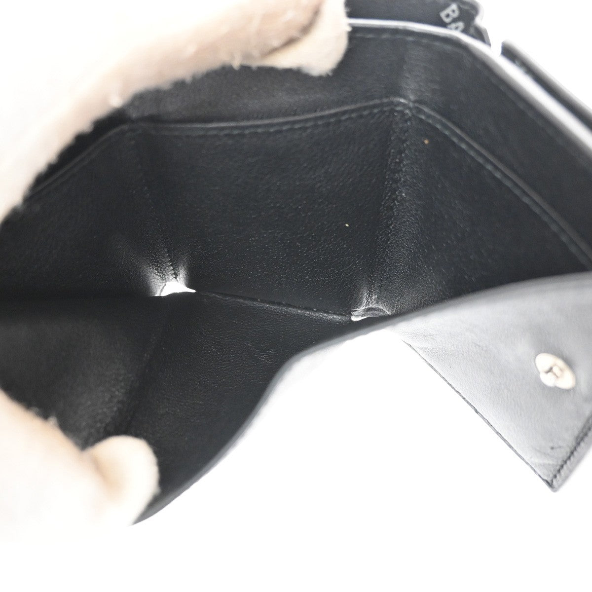 Balenciaga Logo Trifold Wallet Leather, Black, Leather, Clutch