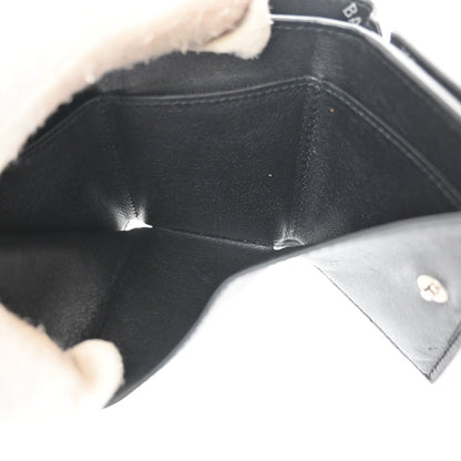 Balenciaga Logo Trifold Wallet Leather, Black, Leather, Clutch