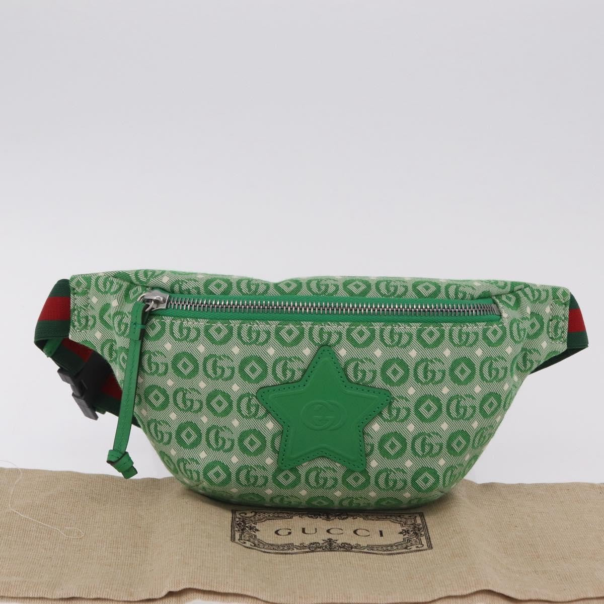 Gucci Children's Belt GG Canvas, Green, Canvas, Handbag