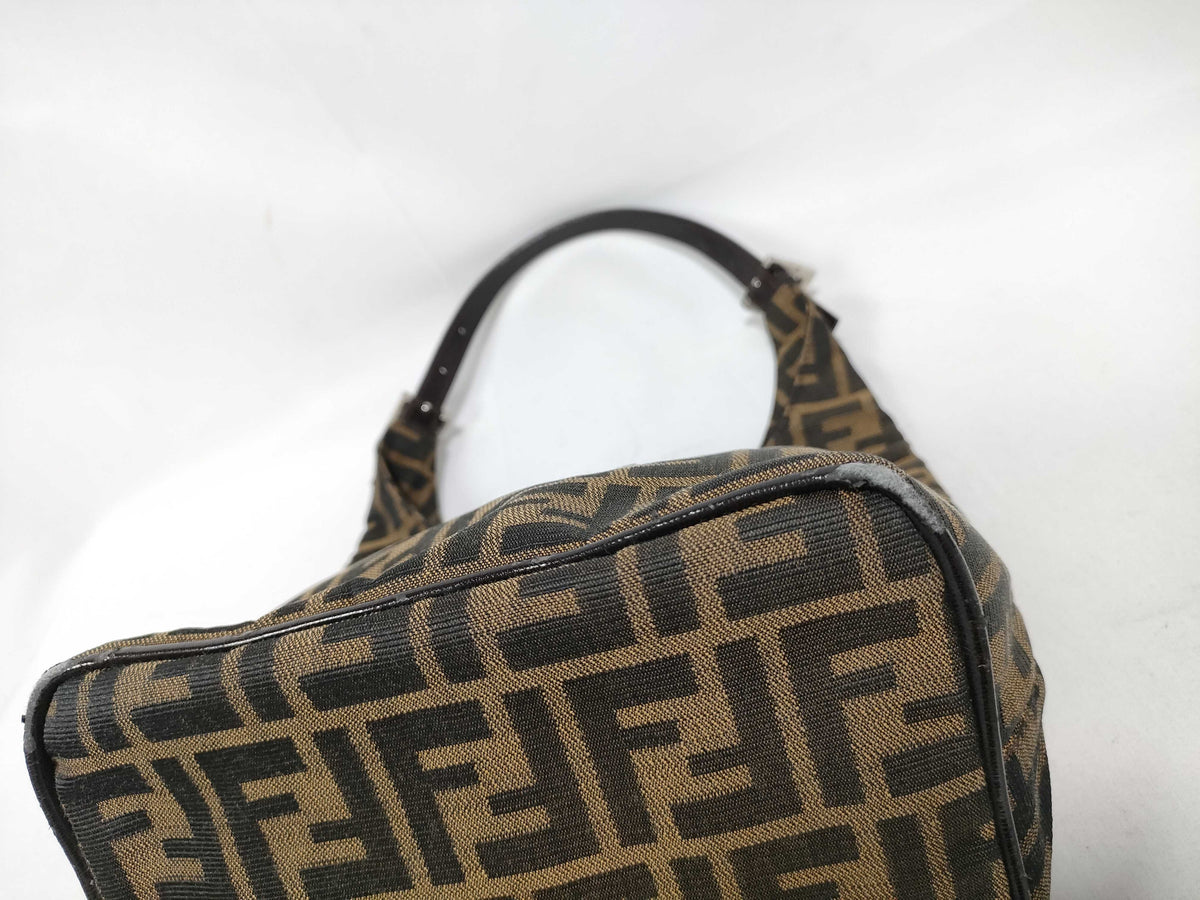 Fendi Mamma Baguette Shoulder Bag Zucca Canvas, Brown, Canvas, Handbag