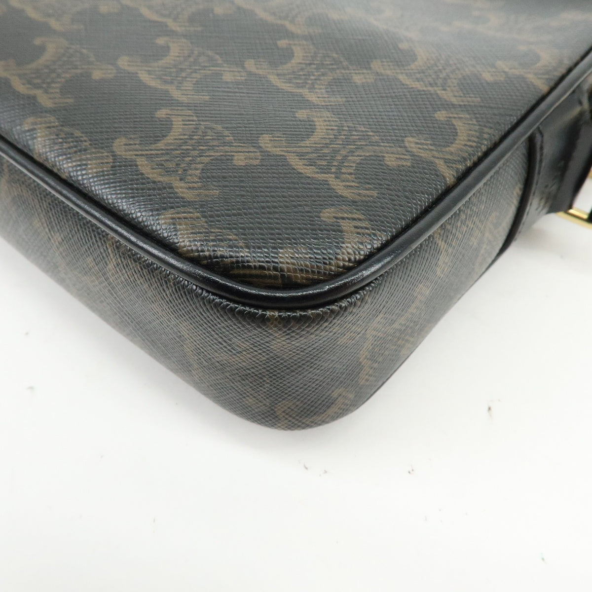 Celine Logo Messenger Triomphe Coated Canvas, Brown, Canvas, Handbag