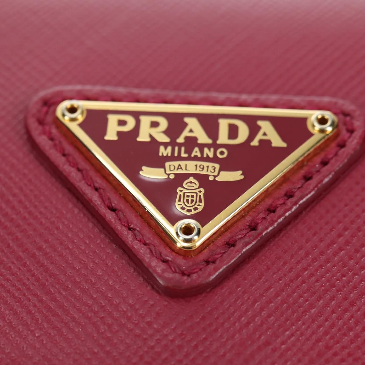 Prada Chain Tessuto and Saffiano Leather, Pink, Nylon, Shoulder Bag