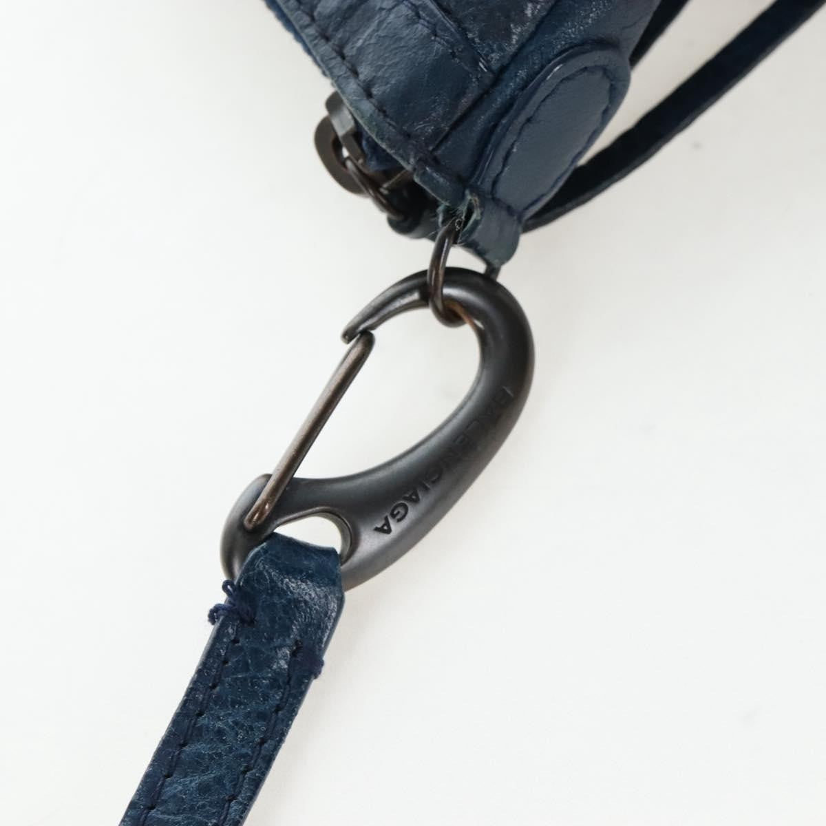 Balenciaga Flat Crossbody Classic Studs Leather, Navy, Leather, Crossbody Bag