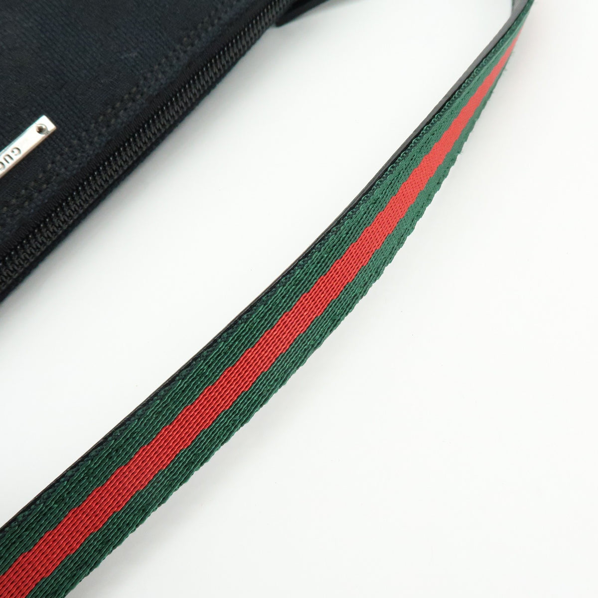 Gucci Boat Pochette GG Denim, Black, Canvas, Clutch