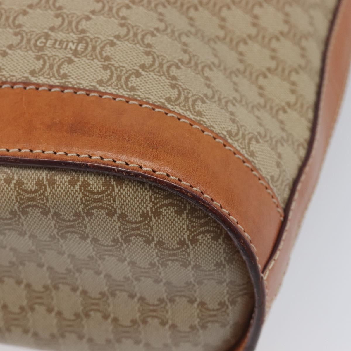 Celine Macadam Canvas and Leather, Beige, Canvas, Tote Bag