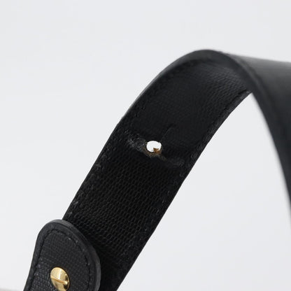 Celine Circle Logo Leather, Black, Leather, Shoulder Bag