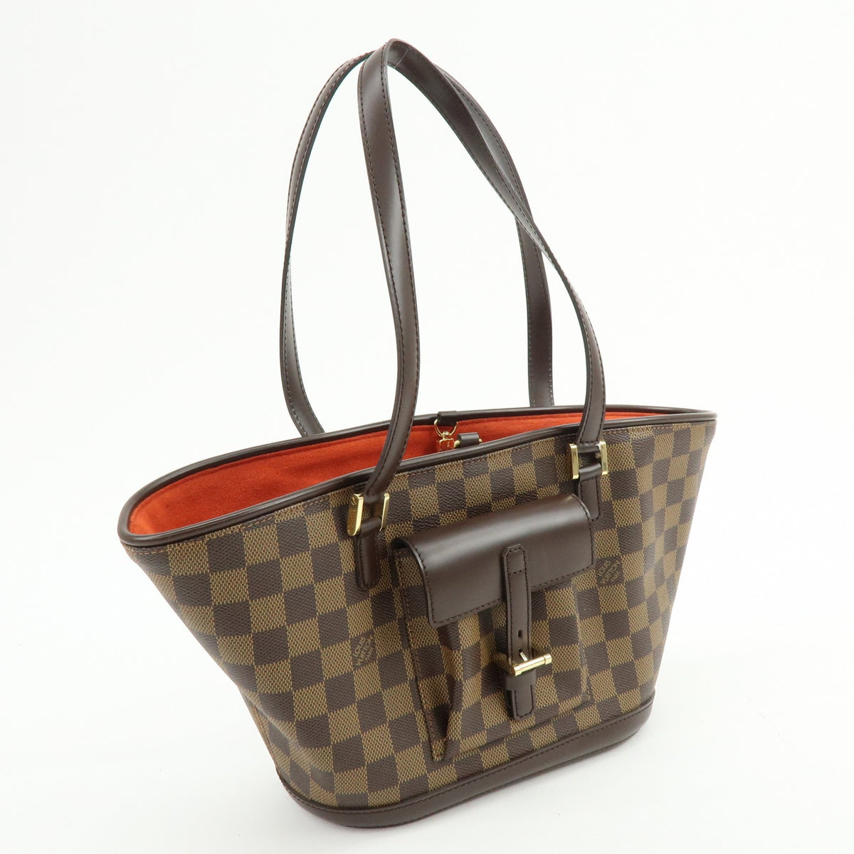 Louis Vuitton Manosque Damier, Brown, Canvas, Handbag