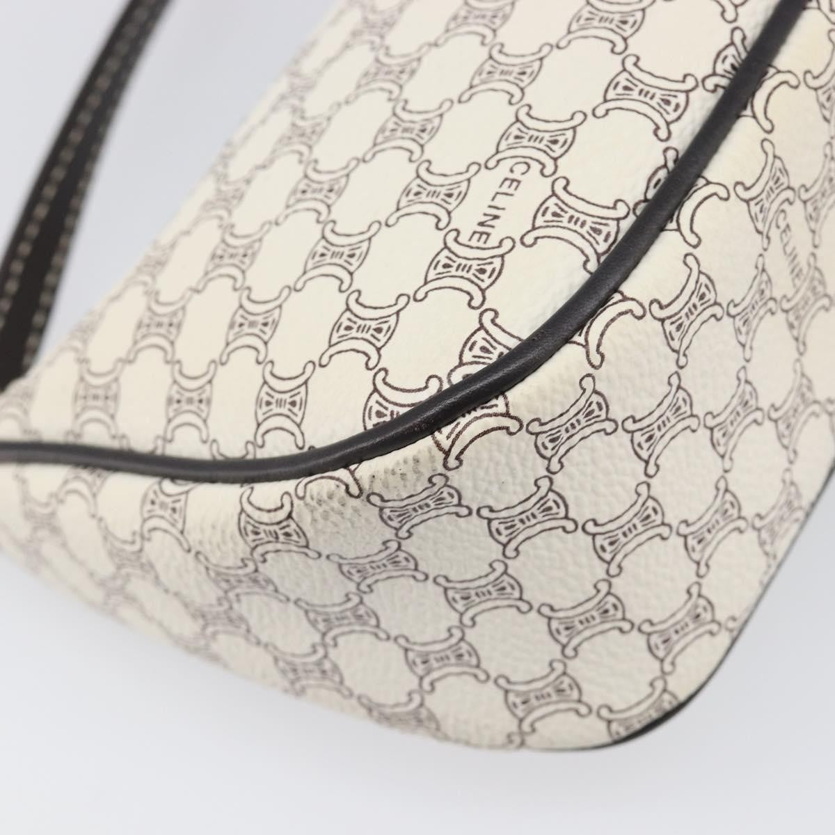 Celine Triomphe Macadam Zip Shoulder Bag Canvas, White, PVC, Clutch
