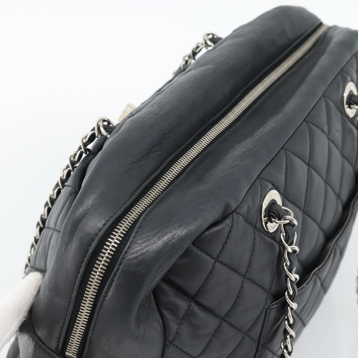 Chanel Mademoiselle Chain Quilted Lambskin, Black, Leather, Shoulder Bag