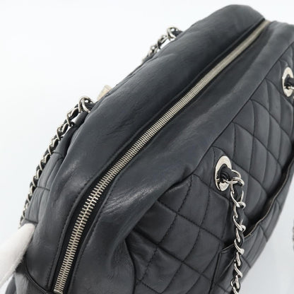 Chanel Mademoiselle Chain Quilted Lambskin, Black, Leather, Shoulder Bag
