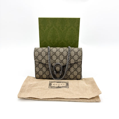 Gucci Dionysus Chain GG Coated Canvas, Brown, Canvas, Crossbody Bag