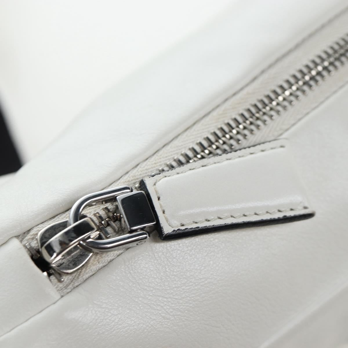 Prada Triangle Logo Wristlet Embossed Leather, White, Leather, Clutch