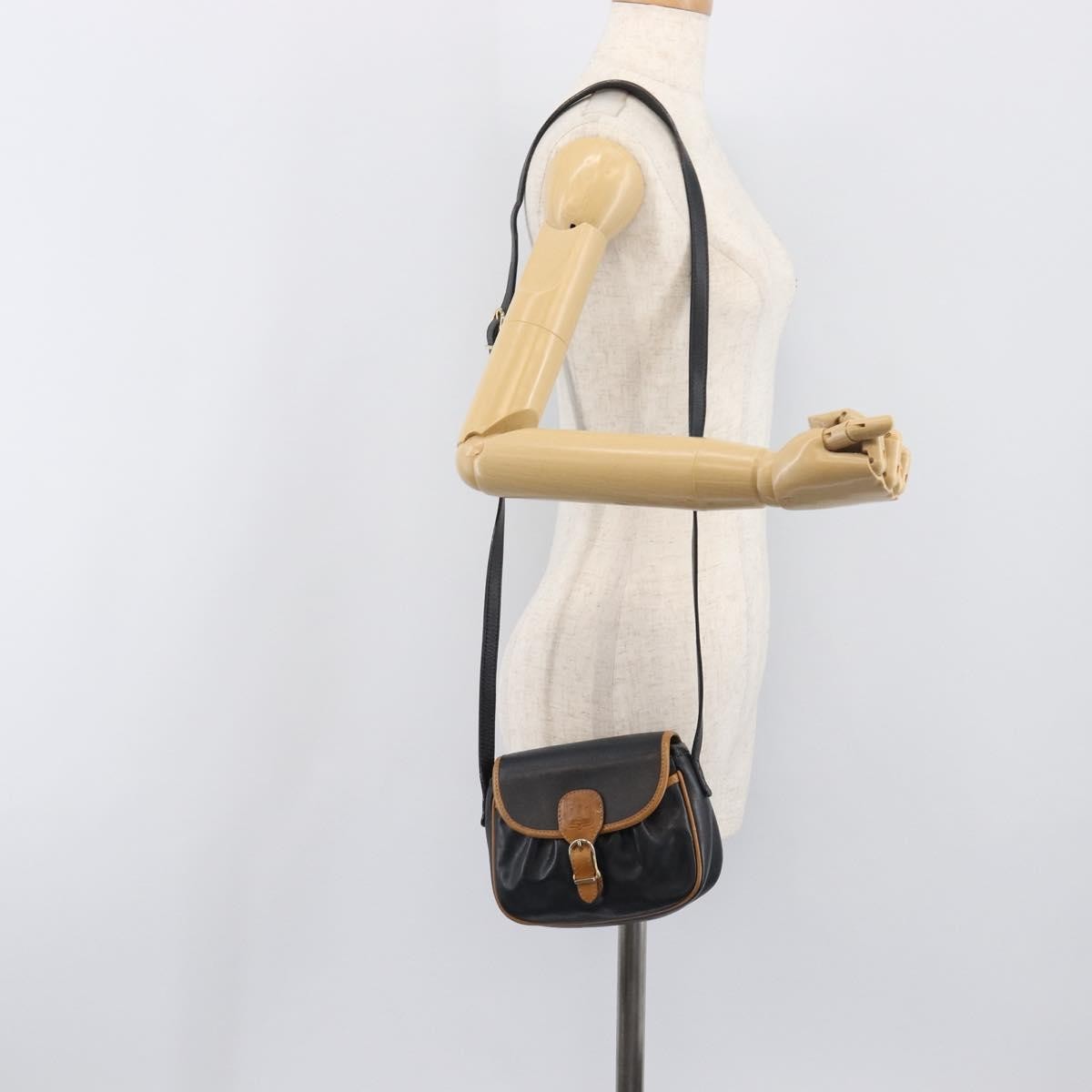 Celine Flap Shoulder Leather, Black, Leather, Shoulder Bag