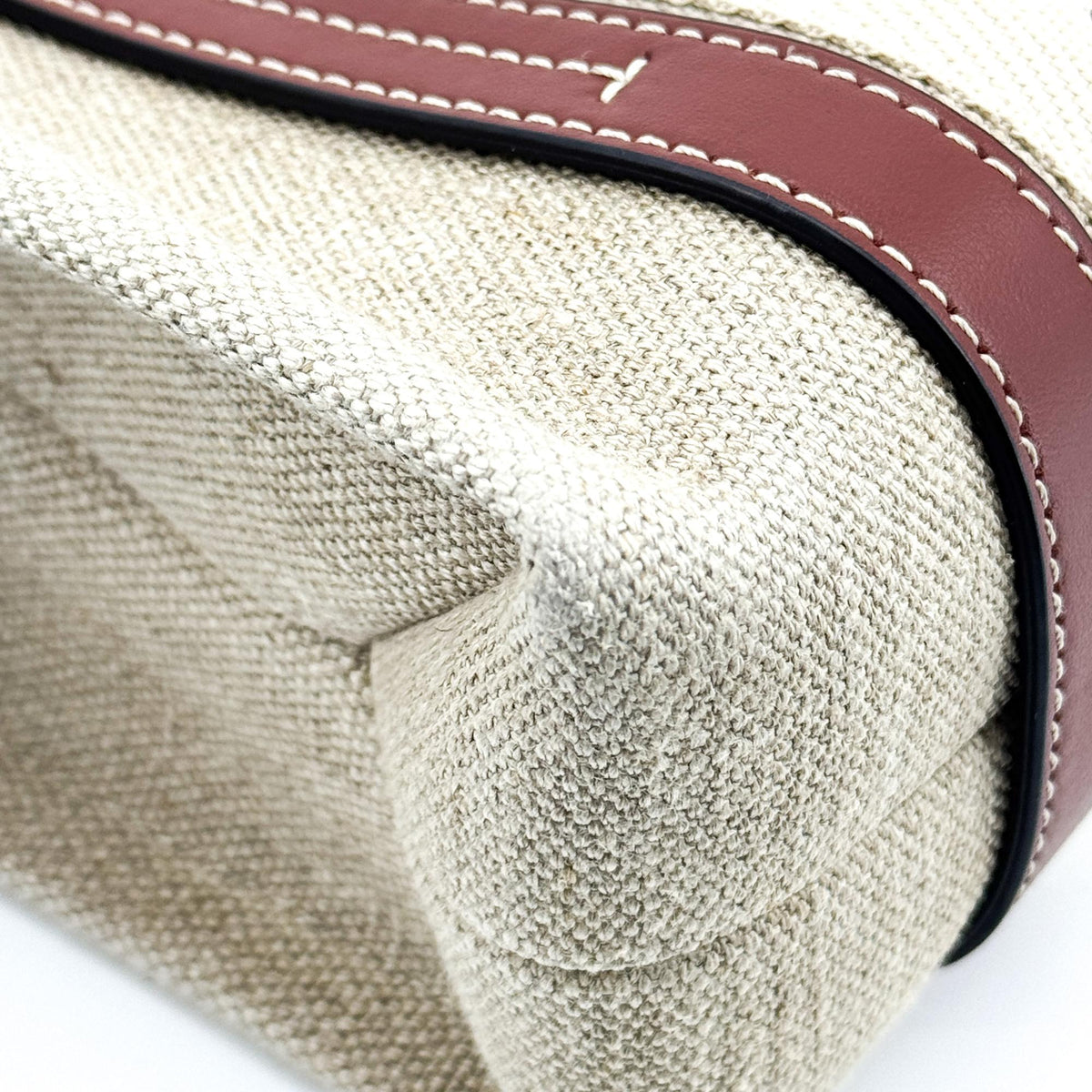 Chloe Woody Canvas with Leather, Brown, Canvas, Tote Bag