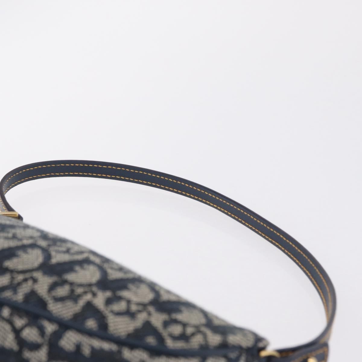 Christian Dior Vintage Saddle Bag Canvas, Navy, Canvas, Clutch