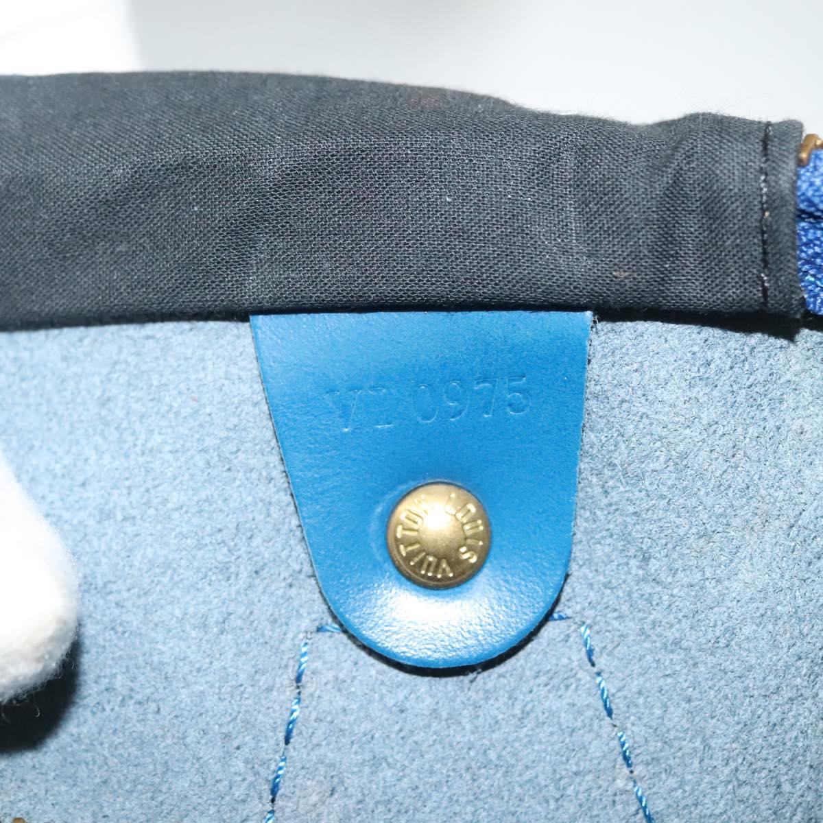 Louis Vuitton Speedy Handbag Epi Leather, BLUE, LEATHER, Handbag