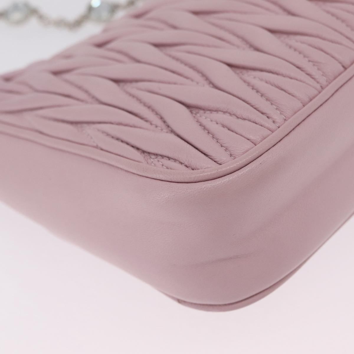 Miu Miu Shoulder Matelasse Leather, Pink, Leather, Shoulder Bag