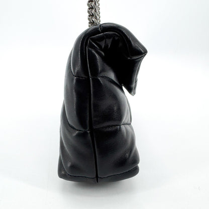 Saint Laurent Loulou Puffer Quilted Leather, Black, Leather, Shoulder Bag