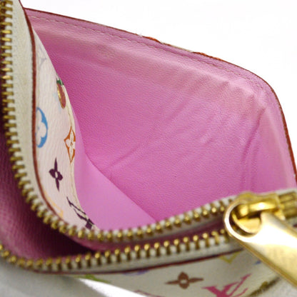 Louis Vuitton Pochette clés NM Monogram Multicolor Canvas, White, Calfskin, Wallet