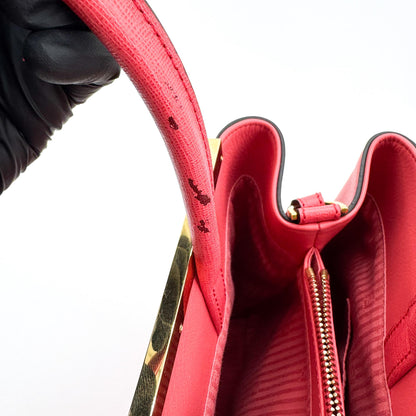 Fendi 2Jours Leather, Red, Leather, Handbag