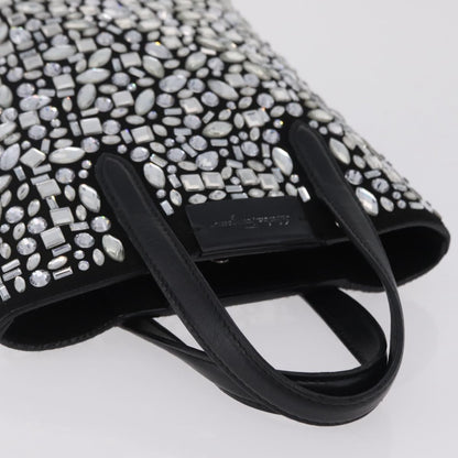 Salvatore Ferragamo Convertible Crystal Embellished Leather, Black, Leather, Tote Bag