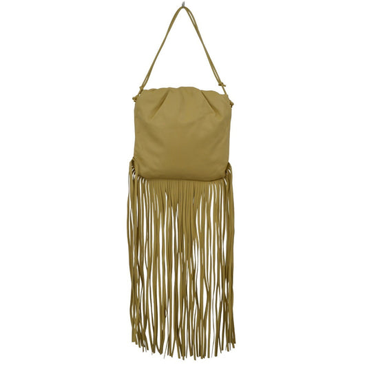 Bottega Veneta The Fringe Leather, Beige, Leather, Clutch