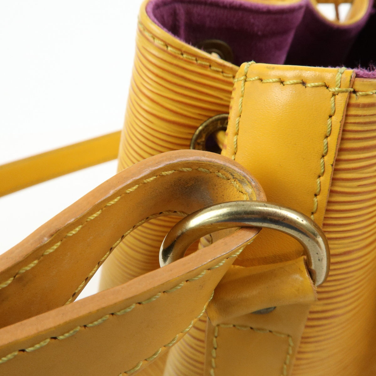 Louis Vuitton Petit Noe Epi Leather, Yellow, Leather, Handbag